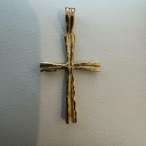 OOAK Artisan Handmade 14K Solid Yellow Gold Cross - Picture 1 of 4